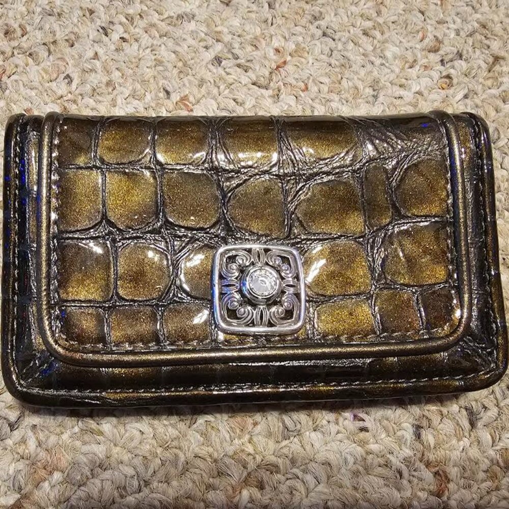 Brighton Dark Brown Patent Leather Wallet LIKE NEW!